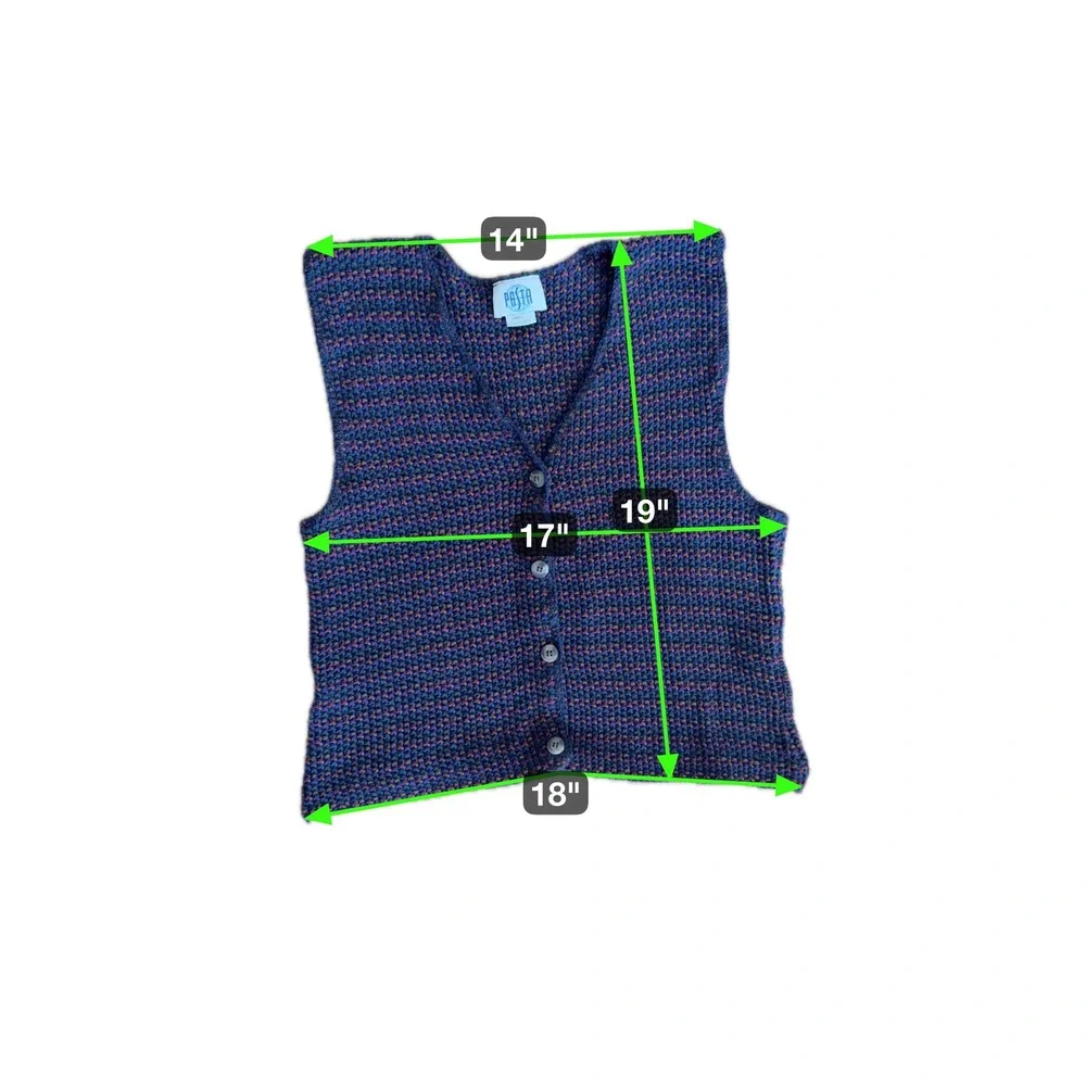 Vintage Knit Small Womens Vest 90s‎ Dark Academia Moody Professor Gothic